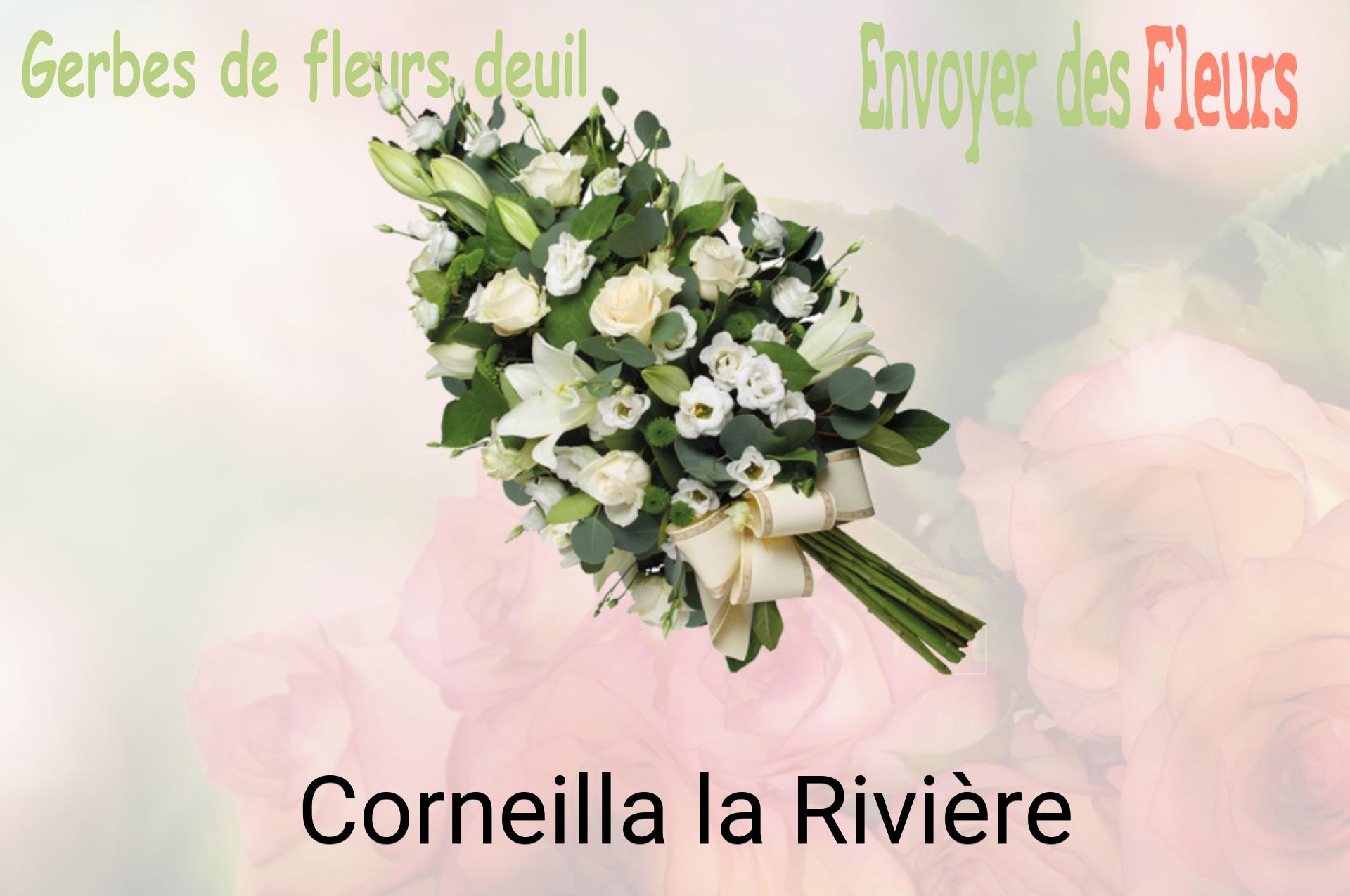 Gerbe de fleurs de deuil livrée à Corneilla-la-Rivière